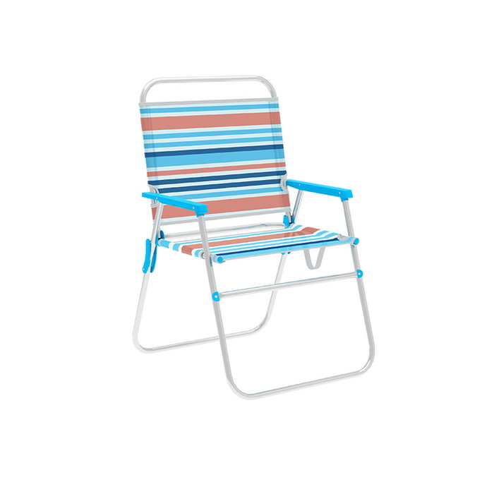 Marbueno Silla Plegable Aluminio Rayas Naranjas y Azules Playa y Piscina 52X56X80 cm 10462 Marbueno Silla Plegable Aluminio Rayas Naranjas y Azules Playa y Piscina 52X56X80 cm 10462