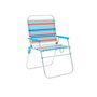 Marbueno Silla Plegable Aluminio Rayas Naranjas y Azules Playa y Piscina 52X56X80 cm 10462