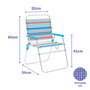 Marbueno Silla Plegable Aluminio Rayas Naranjas y Azules Playa y Piscina 52X56X80 cm 10462