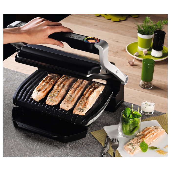 Tefal OptiGrill+ GC712D12 Parrilla Eléctrica Plata