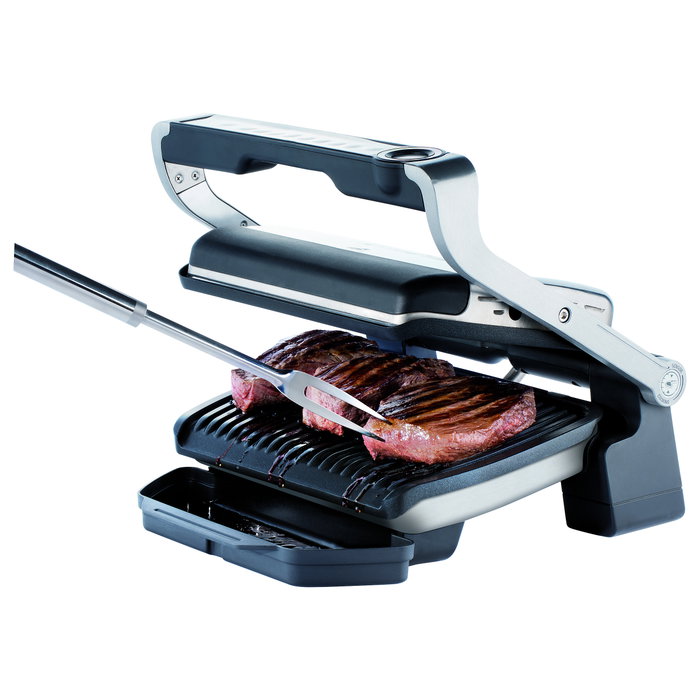Tefal OptiGrill+ GC712D12 Parrilla Eléctrica Plata