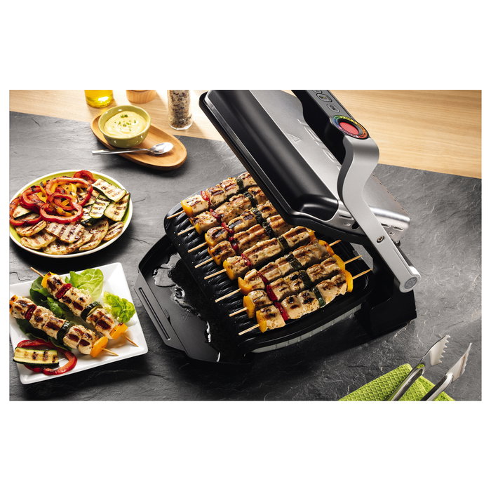 Tefal OptiGrill+ GC712D12 Parrilla Eléctrica Plata