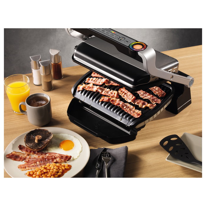 Tefal OptiGrill+ GC712D12 Parrilla Eléctrica Plata