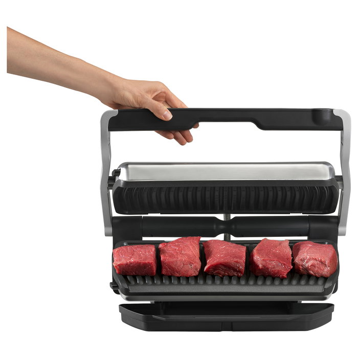 Tefal OptiGrill+ GC712D12 Parrilla Eléctrica Plata