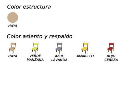 Mobeduc Silla 600560H180 de Madera de Haya para Niño Apilable