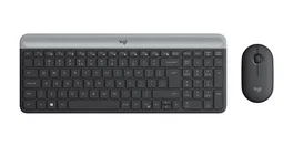 Logitech MK470 Set Teclado y Ratón Inalámbricos Gris - Diseño Slim, Conexión USB 2.4 GHz, Batería Larga Duración, Distribución Polaca