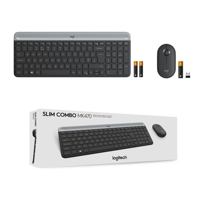 Logitech MK470 Combo de Teclado y Ratón Inalámbrico Grafito QWERTY US International Logitech MK470 Combo de Teclado y Ratón Inalámbrico Grafito QWERTY US International