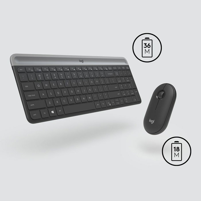 Logitech MK470 Combo de Teclado y Ratón Inalámbrico Grafito QWERTY US International Logitech MK470 Combo de Teclado y Ratón Inalámbrico Grafito QWERTY US International