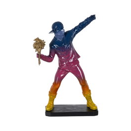 Figura Chico Multicolor Resina 25 X 15 X 40,50 cm