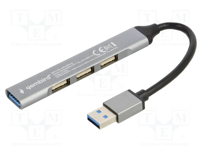 Gembird Hub USB de 4 puertos UHB-U3P1U2P3-02 Gris Gembird Hub USB de 4 puertos UHB-U3P1U2P3-02 Gris