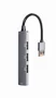 Gembird UHB-U3P1U2P3-02 Hub USB 3.0 de 4 Puertos (1 x USB 3.0, 3 x USB 2.0) con Cable Integrado, Color Gris, Transferencia de Datos hasta 5 Gbps