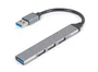 Gembird UHB-U3P1U2P3-02 Hub USB 3.0 de 4 Puertos (1 x USB 3.0, 3 x USB 2.0) con Cable Integrado, Color Gris, Transferencia de Datos hasta 5 Gbps