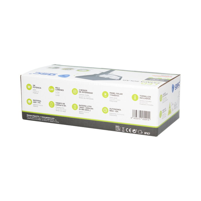 Darka Estaca jardín solar LED 3300K regulable Negro Darka Estaca jardín solar LED 3300K regulable Negro