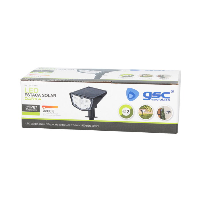 Darka Estaca jardín solar LED 3300K regulable Negro Darka Estaca jardín solar LED 3300K regulable Negro