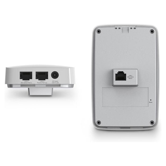 EnGenius ECW215 Punto de Acceso WiFi 6 AX1800 de Doble Banda 2.4 y 5 GHz, 1200 Mbps, 3 Puertos Gigabit, PoE, Interno, Blanco - para Montaje en Pared