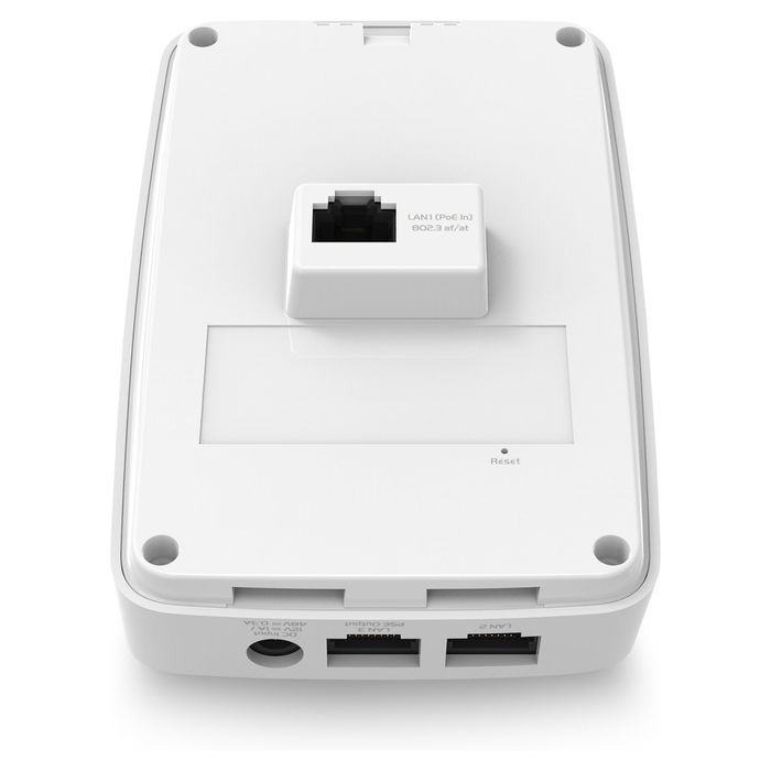 EnGenius ECW215 Punto de Acceso WiFi 6 AX1800 de Doble Banda 2.4 y 5 GHz, 1200 Mbps, 3 Puertos Gigabit, PoE, Interno, Blanco - para Montaje en Pared