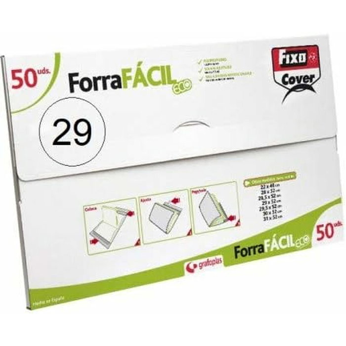 Fixo ForraFácil Eco Protector de Libros Ajustable 290x520mm Caja de 50 unidades Fixo ForraFácil Eco Protector de Libros Ajustable 290x520mm Caja de 50 unidades