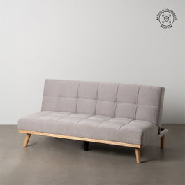 Ixia Sofá-cama Gris en Chenilla con Estructura de Madera