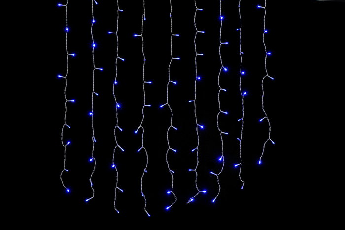 DKD Home Decor Cortina de Luces LED Azul 200x200 cm con 300 Bombillas