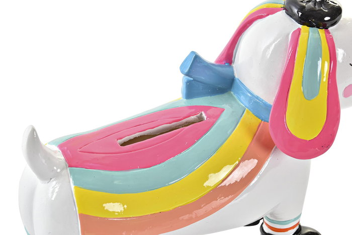 DKD Home Decor Hucha Perro Resina Multicolor 20 x 8 x 15 cm (4 Unidades)