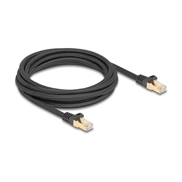DeLOCK Cable de red RJ45 Cat.6A S/FTP con cubierta trenzada 3 m Negro