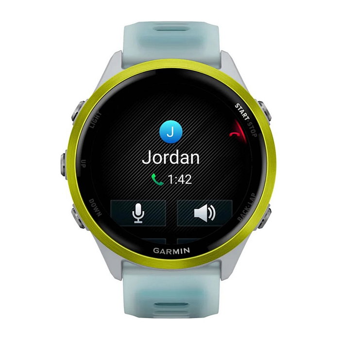 Garmin Forerunner 570 - Reloj Deportivo GPS con Pantalla AMOLED 1.4", Aluminio Blanco y Amarillo