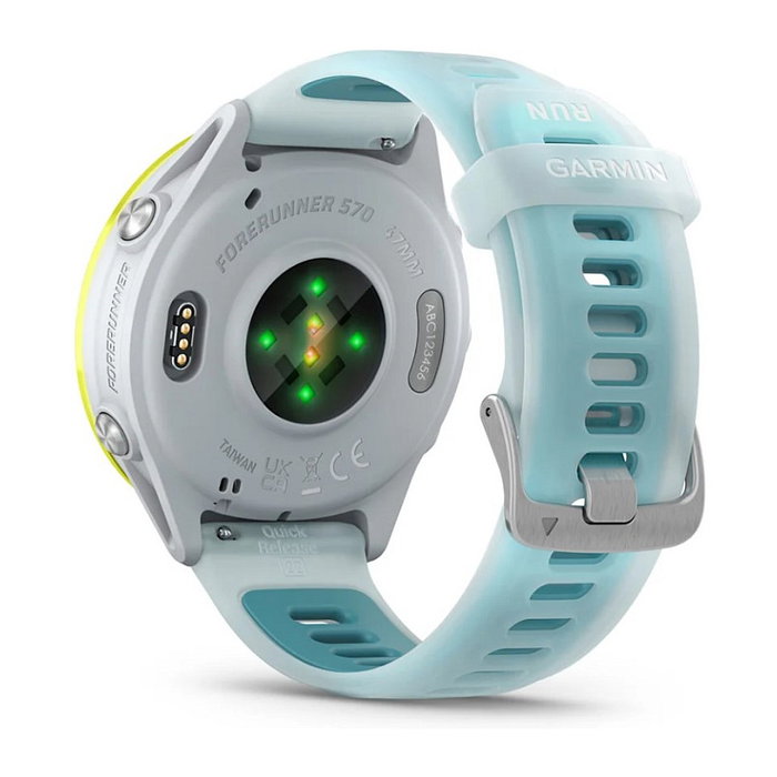 Garmin Forerunner 570 - Reloj Deportivo GPS con Pantalla AMOLED 1.4", Aluminio Blanco y Amarillo