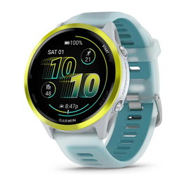 Garmin Forerunner 570 - Reloj Deportivo GPS con Pantalla AMOLED 1.4", Aluminio Blanco y Amarillo
