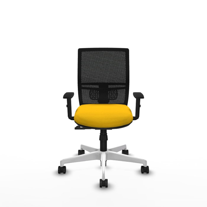 PIQUERAS Y CRESPO Silla de oficina Yunquera con mecanismo Sincro, Amarillo y Negro
