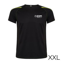 Roly Camiseta Deportiva Negra Talla XXL Transpirable 100% Poliéster 150 g/m²