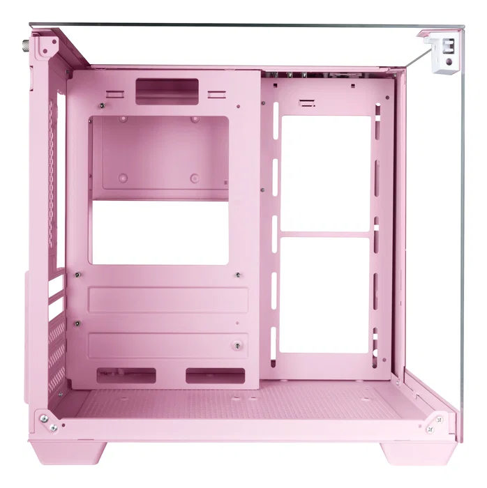 Mars Gaming MC-VISIONMP Caja Gaming Mini Torre MicroATX con Triple Cristal Templado Panorámico, Refrigeración Líquida 240mm, GPU 330mm, 1x3.5", 1x2.5", Gestión de Cables, Color Rosa