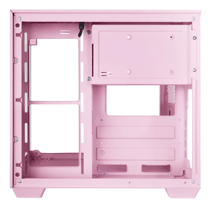 Mars Gaming MC-VISIONMP Caja Gaming Mini Torre MicroATX con Triple Cristal Templado Panorámico, Refrigeración Líquida 240mm, GPU 330mm, 1x3.5", 1x2.5", Gestión de Cables, Color Rosa