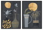 DKD Home Decor Cuadro de Jarrones en Lienzo y PS, Pack de 2