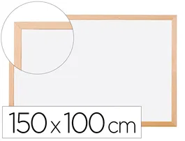 Q-connect Pizarra Blanca Laminada Marco de Madera 150x100 cm