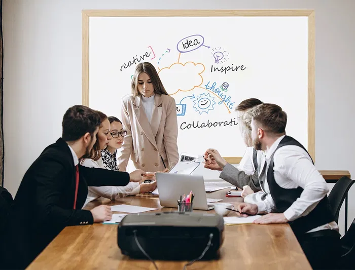 Q-connect Pizarra Blanca Laminada Marco de Madera 150x100 cm