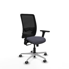 PIQUERAS Y CRESPO Silla de oficina Zulema con mecanismo Sincro, Gris oscuro y Negro