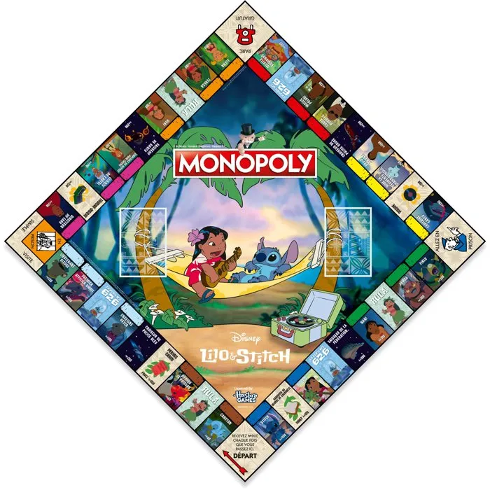 Winning Moves MONOPOLY - Lilo & Stitch Juego de mesa WTT1696639031260, de 2 a 8 jugadores, +6 años