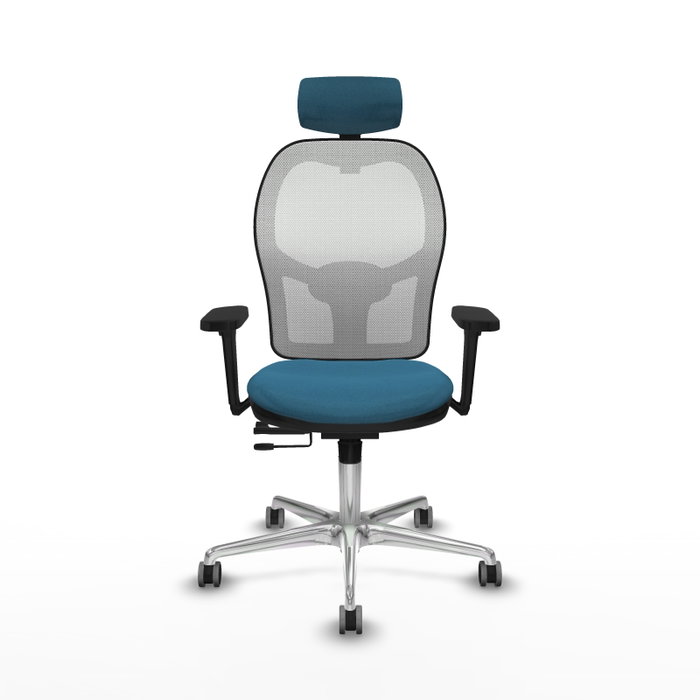 PIQUERAS Y CRESPO Silla de oficina Jorquera Sincro/Traslack Verde petróleo y Blanco