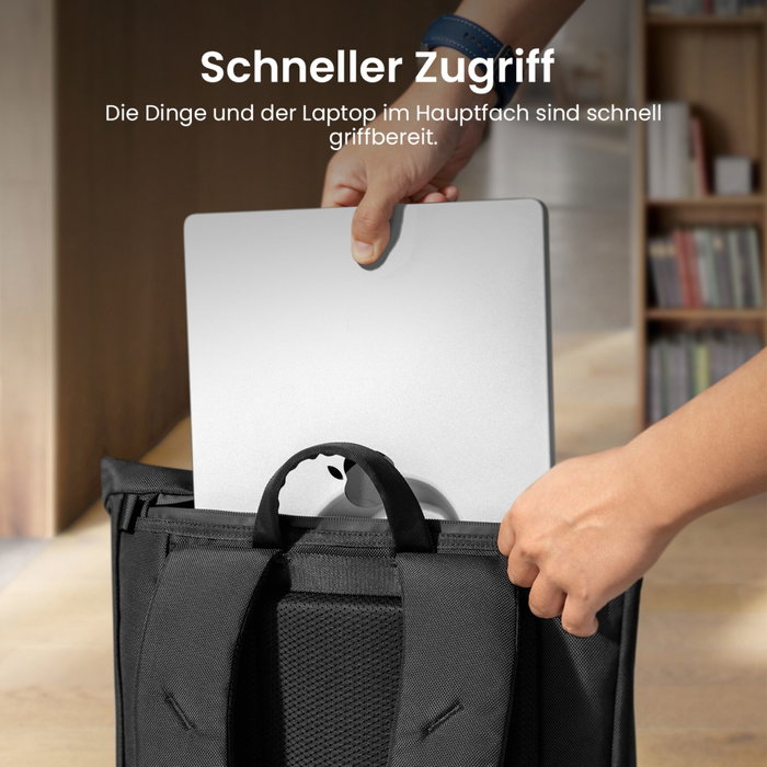 tomtoc Navigator-T61 Mochila Rolltop 25L-30L Negro