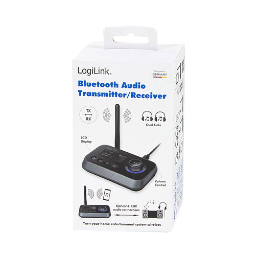 Logilink bluetooth 5.0 transmisor y receptor de audio, hasta 10 m