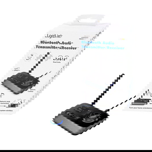 Logilink bluetooth 5.0 transmisor y receptor de audio, hasta 10 m