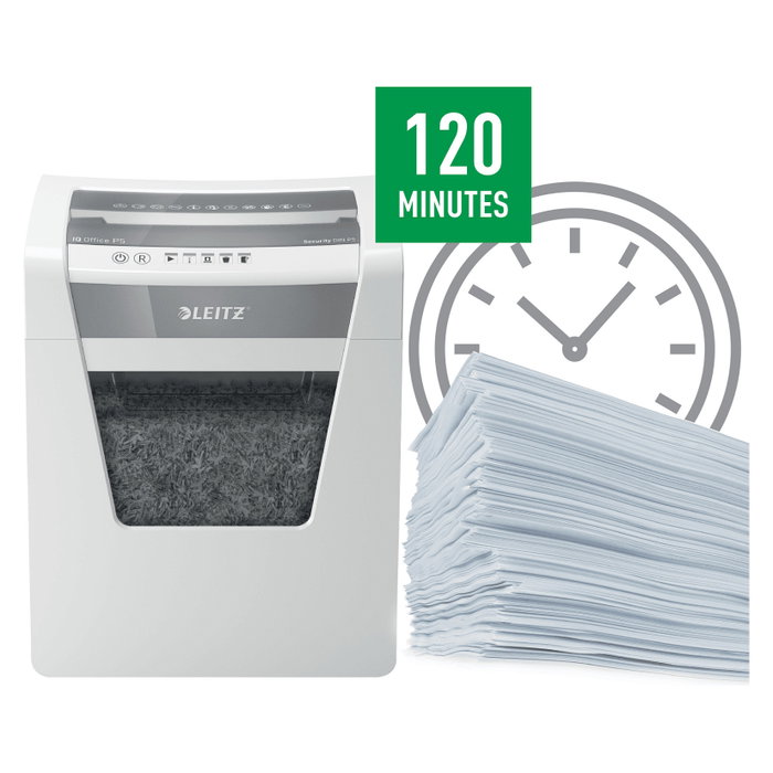 LEITZ IQ OFFICE P5 Destructora de Papel Microcorte Blanco