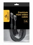 GEMBIRD Cable VGA (D-Sub) de 1,8 m con doble blindaje y núcleo de ferrita, Negro