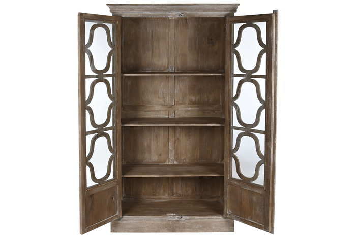 DKD Home Decor Vitrina de Mango Decapé Blanco 120x50x210