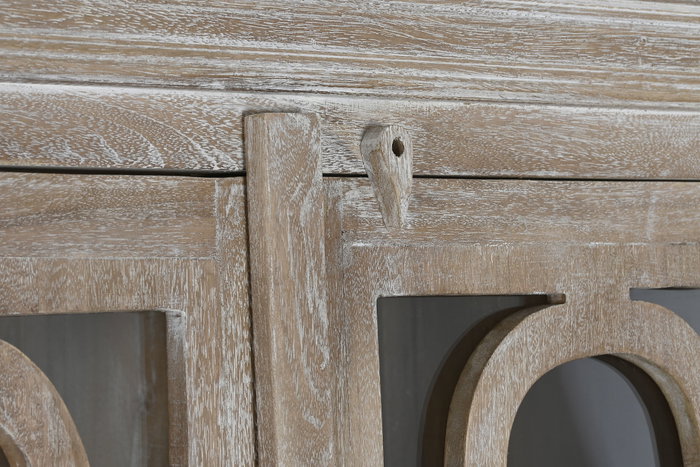 DKD Home Decor Vitrina de Mango Decapé Blanco 120x50x210