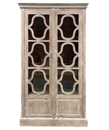 DKD Home Decor Vitrina de Mango Decapé Blanco 120x50x210