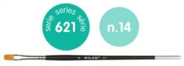 MILAN Pack de 3 Pinceles Sintéticos Planos Nº 14 Serie 621 Mango Corto