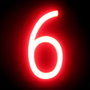 Green Ice Número LED Neon 6 (90x161x38mm) de color blanco