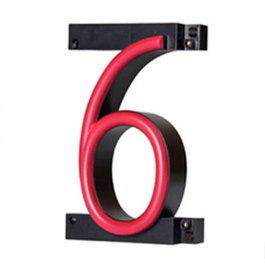 Green Ice Número LED Neon 6 (90x161x38mm) de color blanco