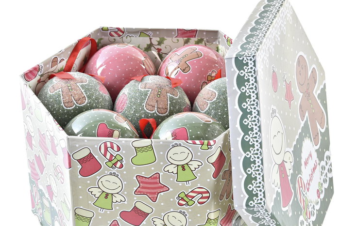DKD Home Decor Bola Decoración Navidad Fantasía Multicolor Set de 14 - 25 x 16 x 25 cm